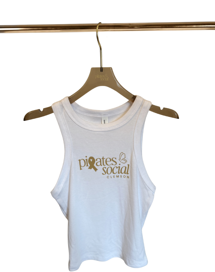 Gold PS Ribbon White Tank