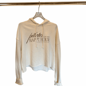 Ivory Pilates Is My New Happy Hour Cropped Hoodie