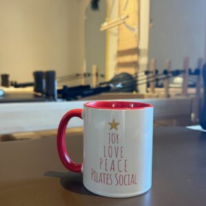 “Joy, Love, Peace, Pilates Social” Christmas tree design